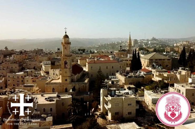 Image of Holy Land with Holy Land Seal and FFHL Logo