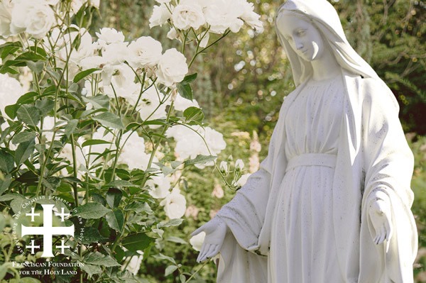 Mother Mary Statue in Garden