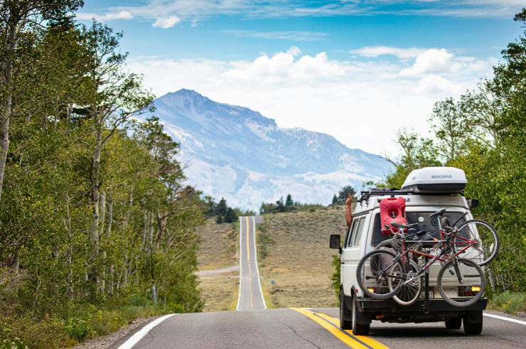 Family road trip scene.